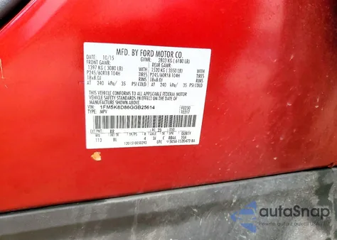 2016 Ford Explorer Xlt z USA, uszkodzony, nr VIN 1FM5K8D86GGB25614